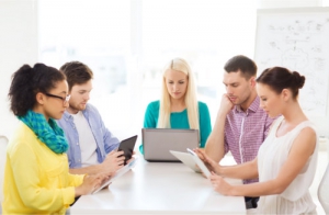school staff in the middle of training