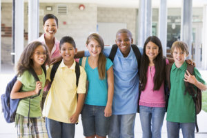 kids with their teacher