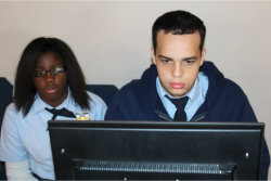 pupils sharing computer