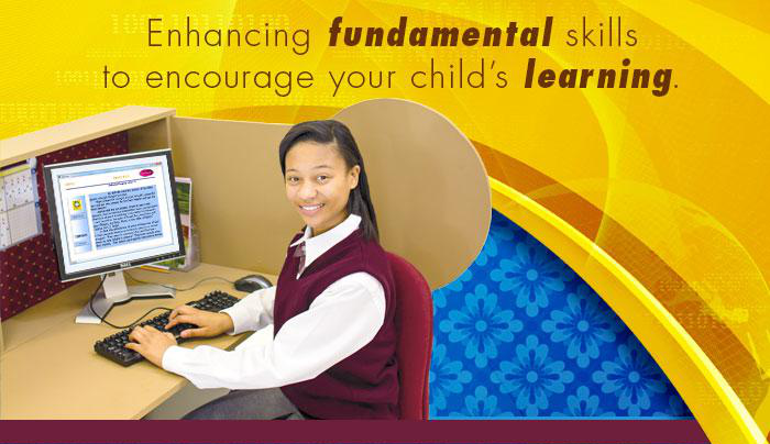 banner image of student using a computer